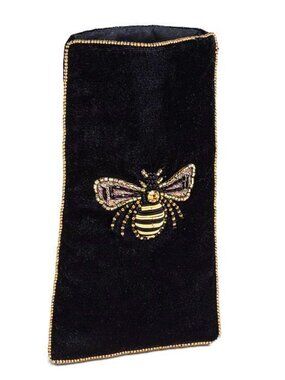 Abbott Collection Velvet Eyeglass Case with Beaded 3D Bee NWT